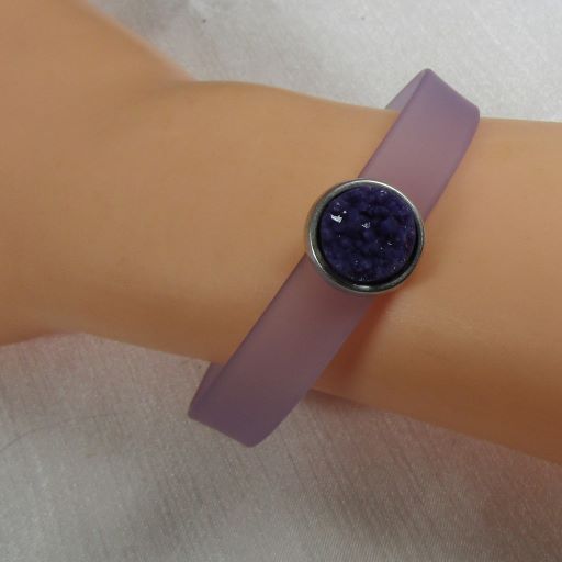 Lilac Jelly Band Ribbon Choker & Bracelet Dangling  Earrings