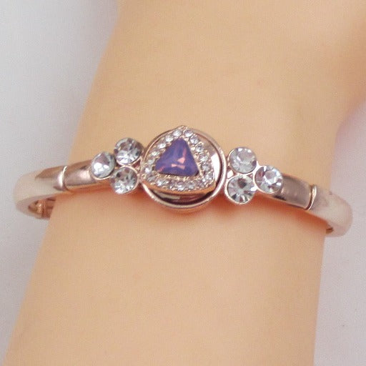 Lavender Crystal & Rhinestone Woman's Fashion Bracelet - VP's Jewelry