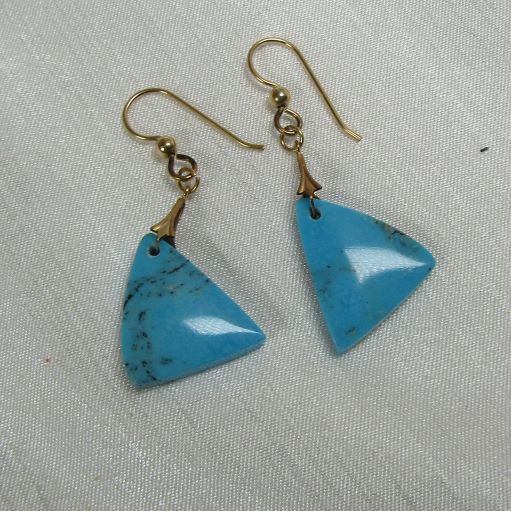 Mexican Turquoise and Gold Earrings
