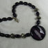 Purple Bead i Necklace with Big Bold Purple Fair Trade Pendant