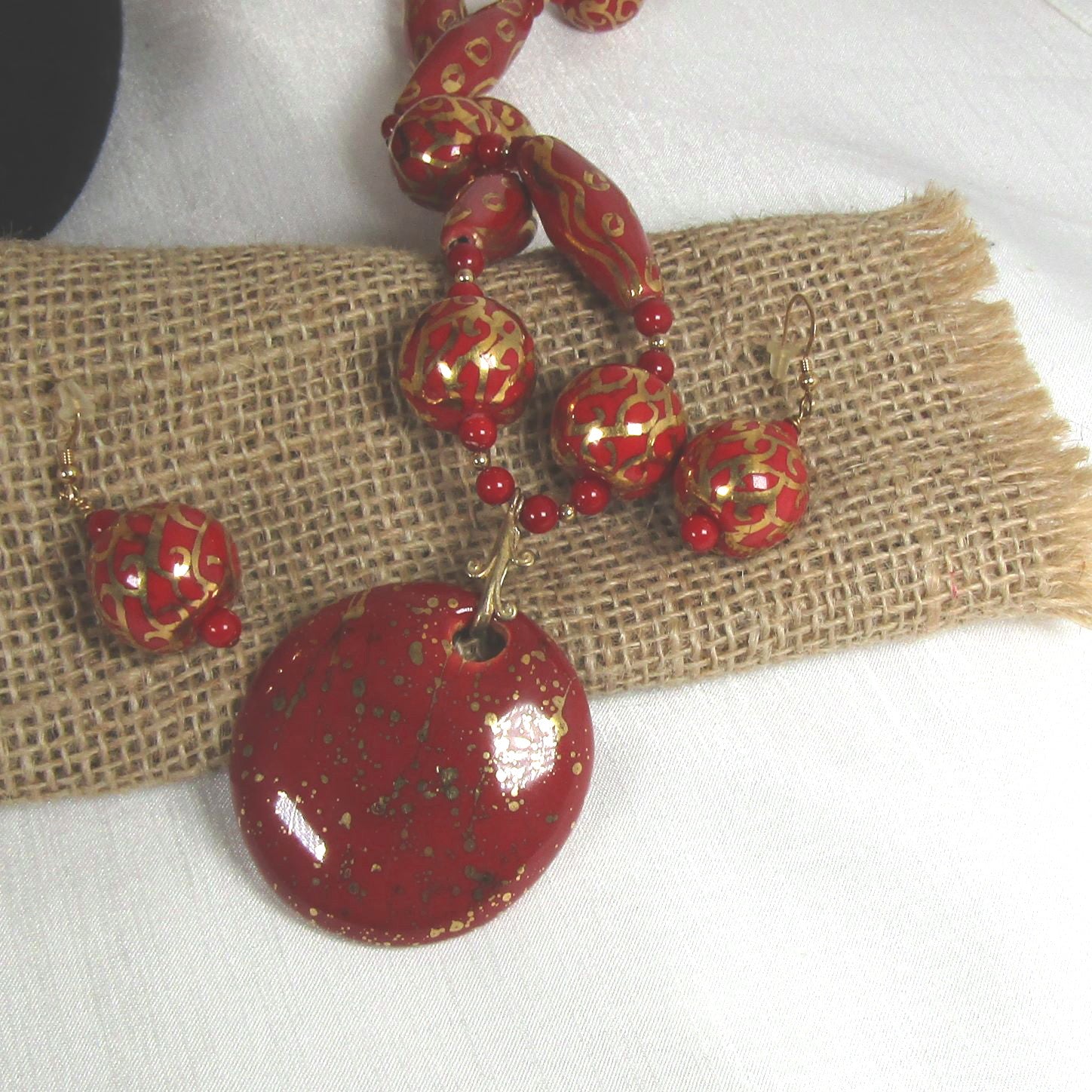 red pendant necklace