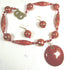 Red Kazuri Necklace & Earrings Handmade Beaded Necklace