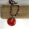 Turquoise & Coral pendant necklace