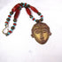 Big Bold Brass & Turquoise Beaded Pendant Necklace