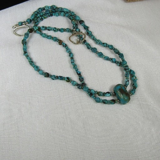 Delicate Turquoise Bead  Multi-strand Necklace