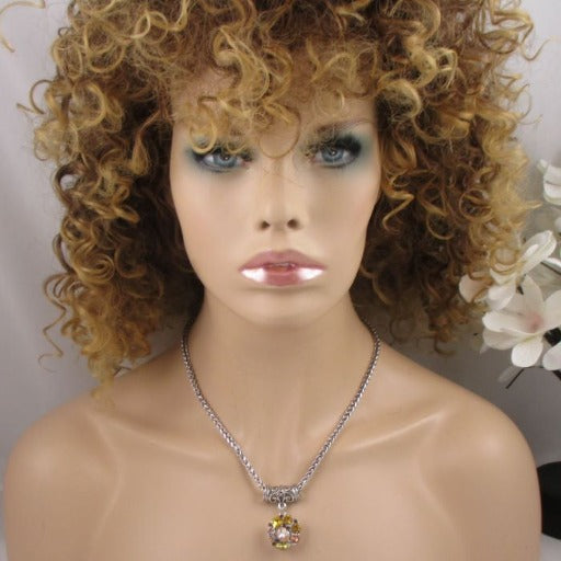 Gold Multi-stone Crystal Pendant Necklace - VP's Jewelry
