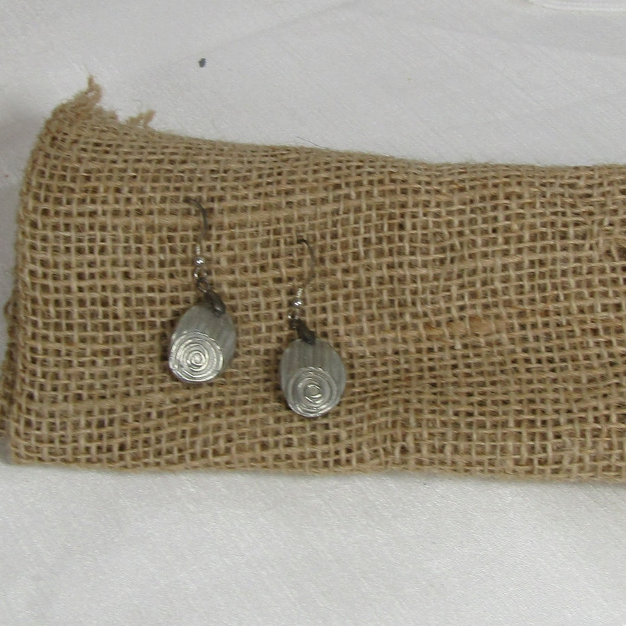 Pewter  Coin Drop Earrings
