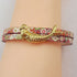 Gold Mermaid Red Circle Leather Bracelet - VP's Jewelry 
