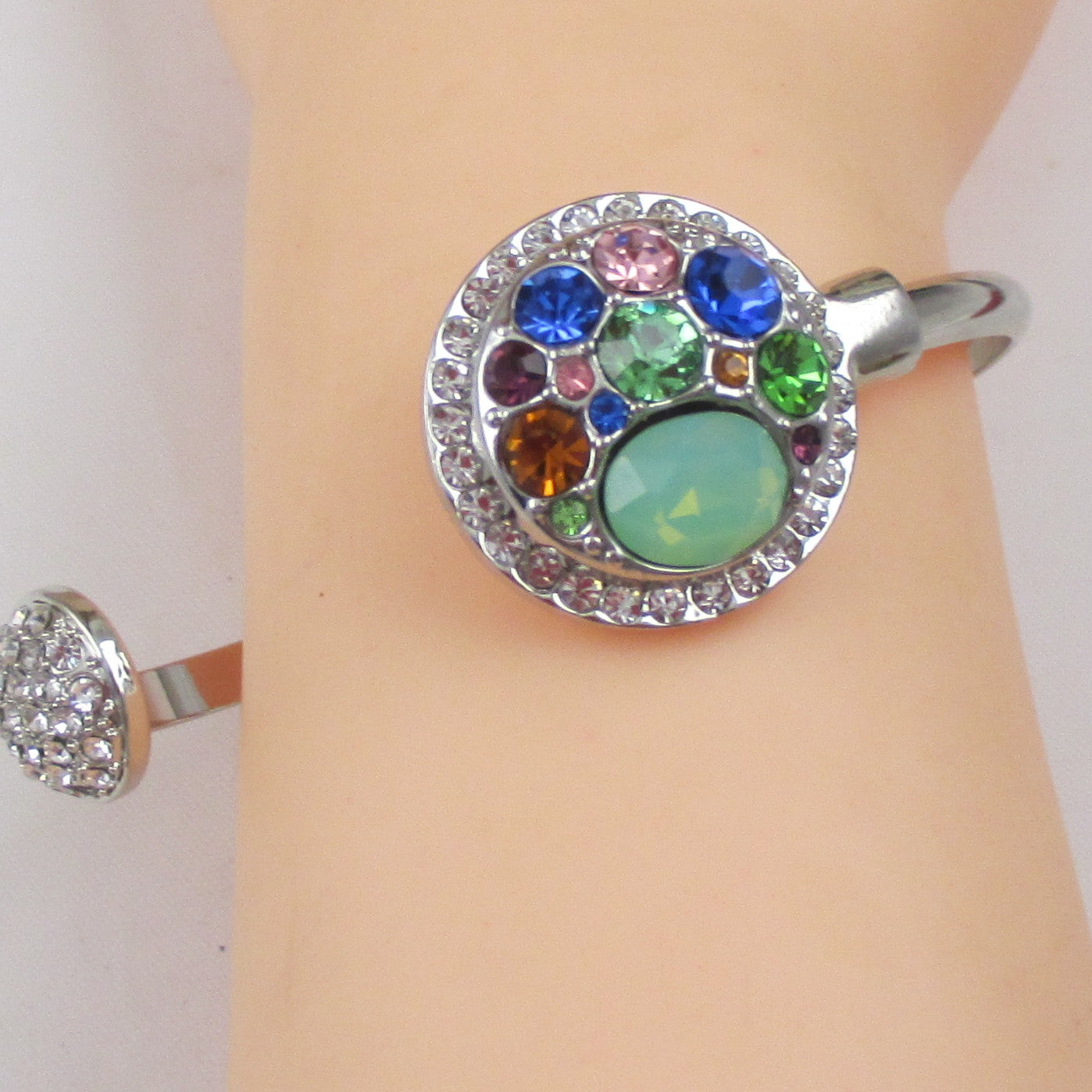 Multi-color Crystal Multi-stone Bangle Bracelet - VP's Jewelry