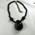 Statement Bead Necklace in Black Tagua Nut Beads  Fair Trade