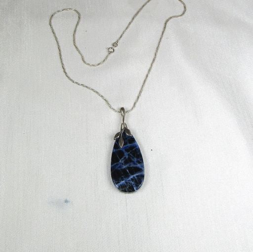 Dark Blue Gemstone Pendant Necklace