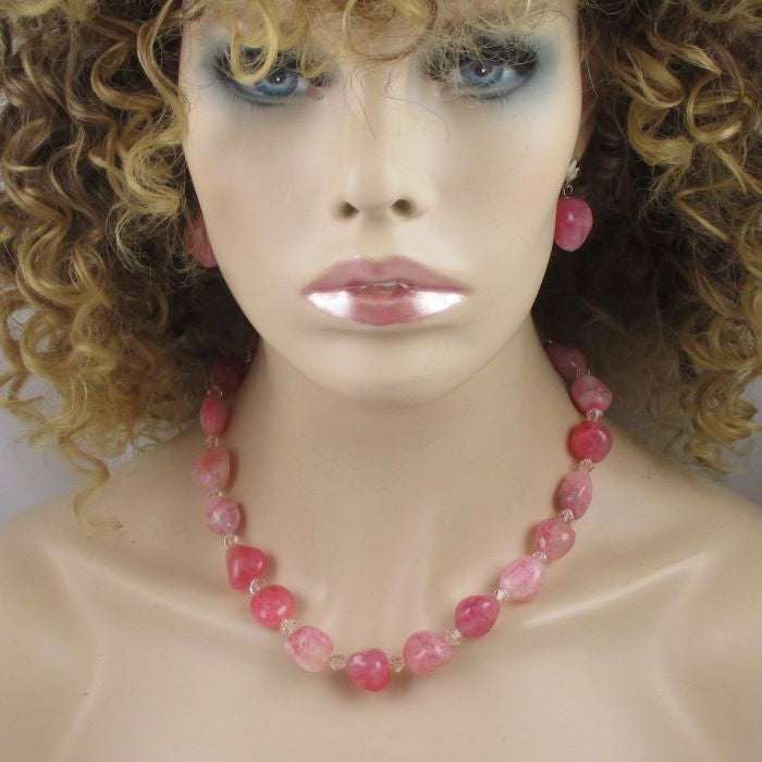 Rose Quartz Necklace & Earrings - VP's Jewelry  