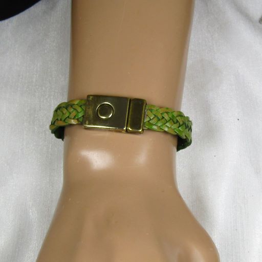 Olive Green Leather Bracelet  Man's Braided Leather Bracelet
