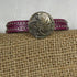 Buy Purple Leather Bracelet with Silver Medallion Accents