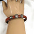 Man's Brown Leather Bracelet Silver Accents