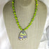 Handmade Green & Purple Artisan Pendant Necklace
