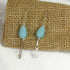 Aqua sea glass drop earrings