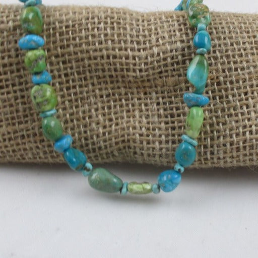 Delicate Multi-colored Turquoise Nugget Single Strand Necklace