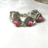 Pink Crystal &  Silver Bangle Bracelet