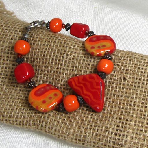 red fair trade bead braclet