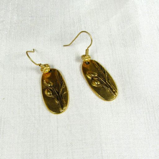 Antique Gold Oval  Earrings Classic Earrings