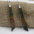 Long Silk Covered Wood Earrings Green Patina - VP's Jewelry