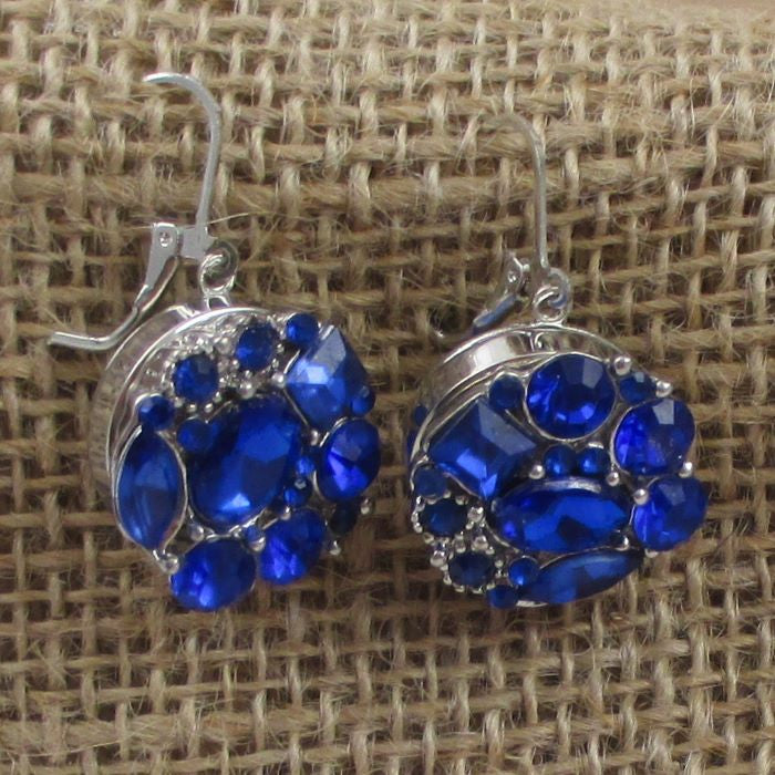 Royal Blue Multi-stone Crystal Earrings - VP's Jewelry