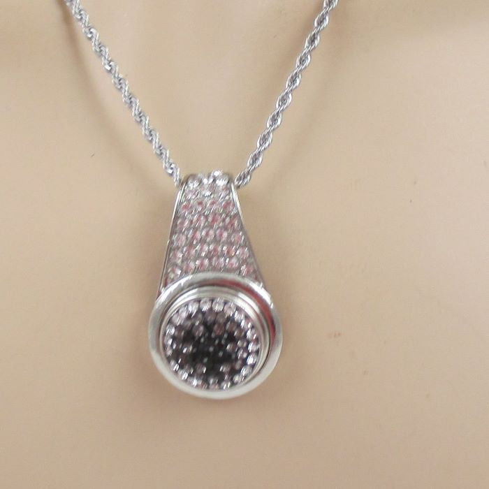 Black Crystal & Rhinestone Pendant Necklace - VP's Jewelry