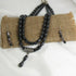 Black gemstone double strand pendant necklace