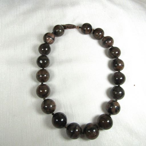 Dark Brown Gemstone Beaded Necklace