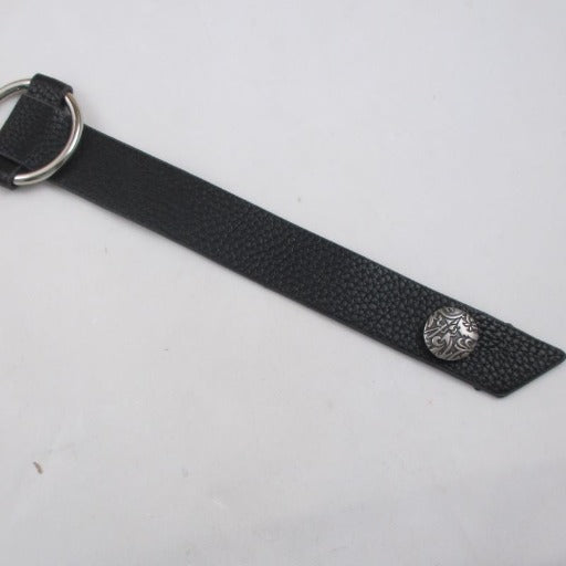 Black Wide Cuff Leather Bracelet Man's