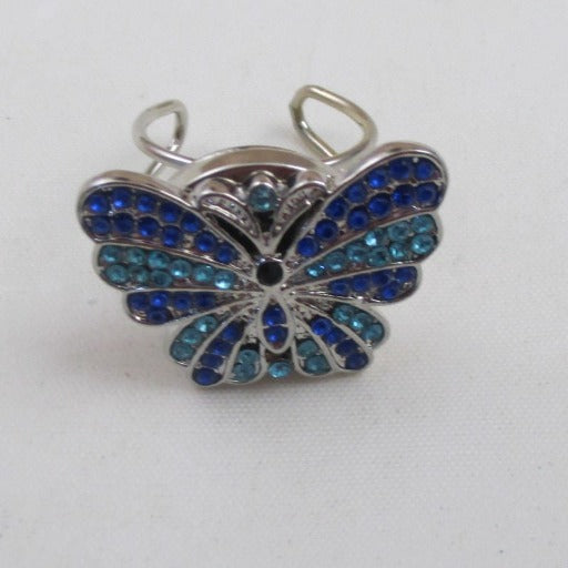 Bold Blue & Aqua Butterfly Adjustable Ring - VP's Jewelry  