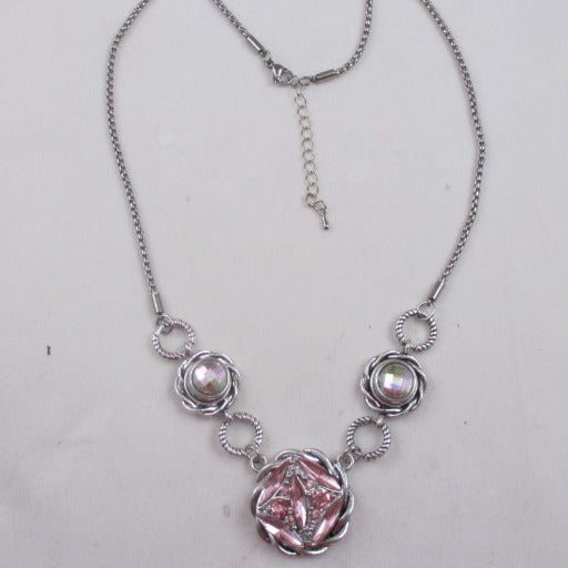 Pink & AB Crystal Pendant Necklace - VP's Jewelry
