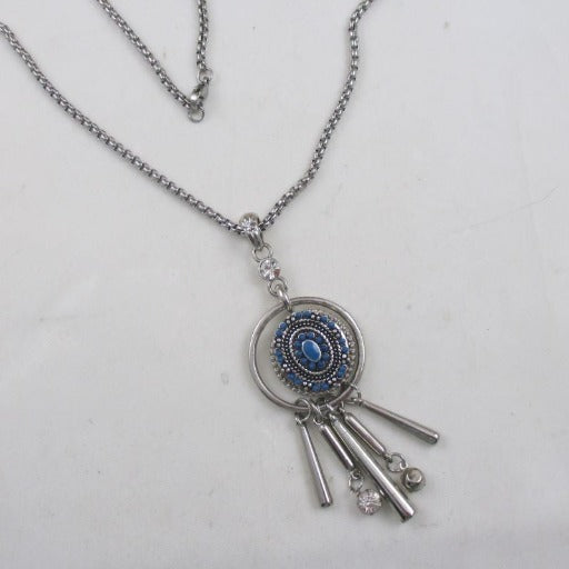 Blue & Silver Pendant Necklace - VP's Jewelry