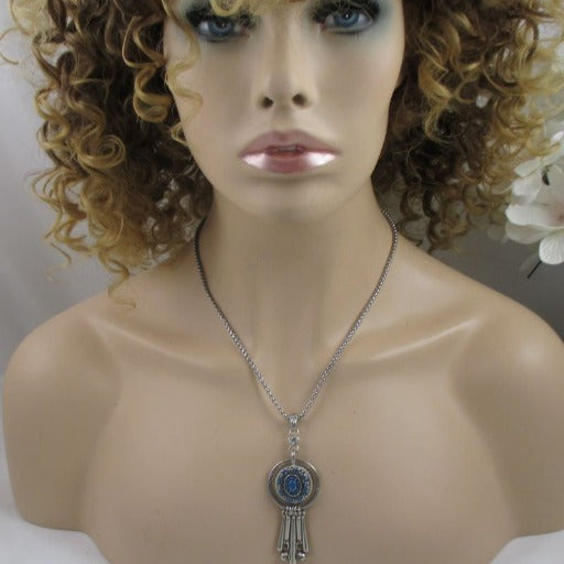 Blue & Silver Pendant Necklace - VP's Jewelry