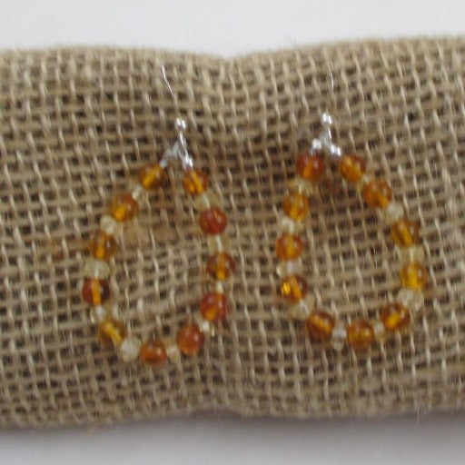 Amber Hoop Earrings Handcrafted - VP's Jewelry