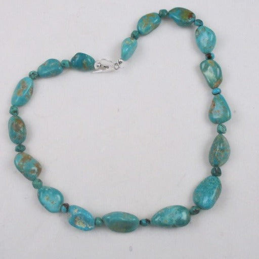 Kingman Teal Turquoise Beaded Necklace Bold