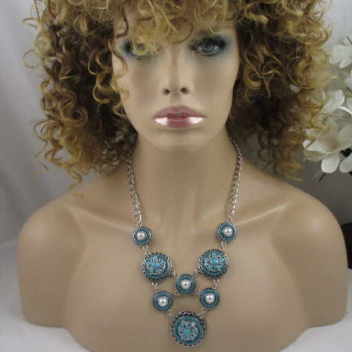 Boho Turquoise Multi Charm Southwestern Style Necklace
