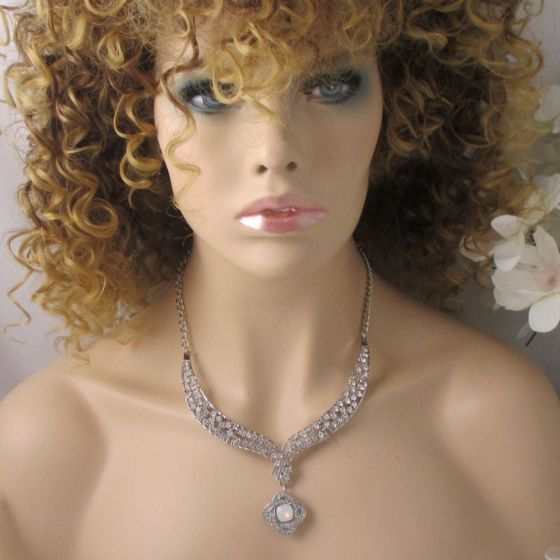 Crystal & Rhinestone Wedding Day Necklace - VP's Jewelry