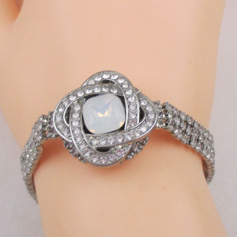 Alabaster Crystal & Rhinestone Woman's Fashion Bracelet - VP's Jewelry