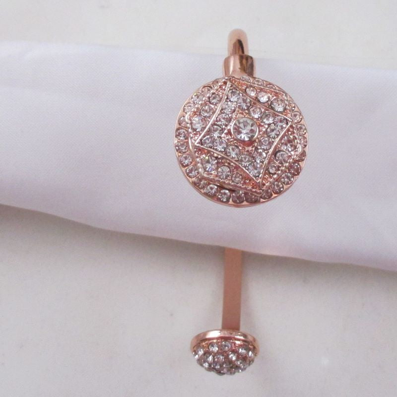 Rhinestone & Rose Gold Bangle Bracelet - VP's Jewelry
