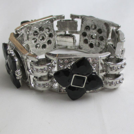 Black & Silver Linked Cuff Bracelet - VP's Jewelry