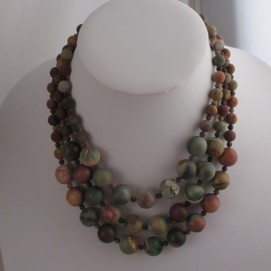 Picasso Jasper Gemstone Multi-strand Necklace - VP's Jewelry
