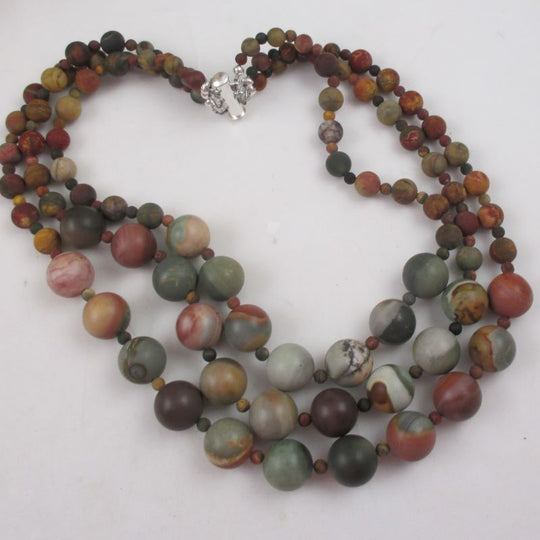 Picasso Jasper Gemstone Multi-strand Necklace - VP's Jewelry