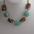 Statement Necklace in Big Brown & Aqua Beads