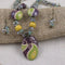 Handmade Green & Purple Artisan Bead Necklace & Earrings - VP's Jewelry