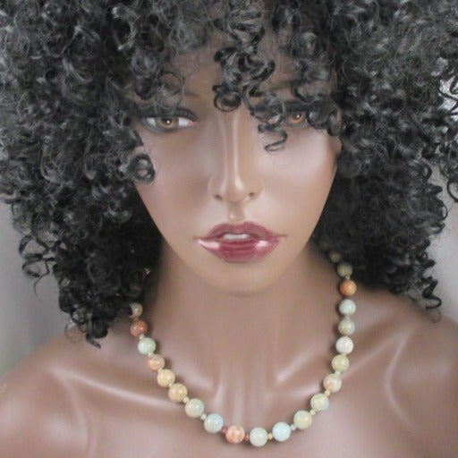 Classic Snake Skin Jasper Beaded Gemstone Necklace - VP's Jewelry