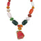 African Trade Bead Statement Necklace with Stone Pendant - VP's Jewelry  