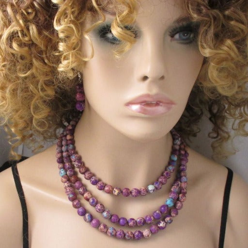 Multi-strand Sea Segment Jasper Designer Set - VP's Jewelry