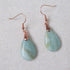 Aqua Gemstone Teardrop & Copper Drop Earrings